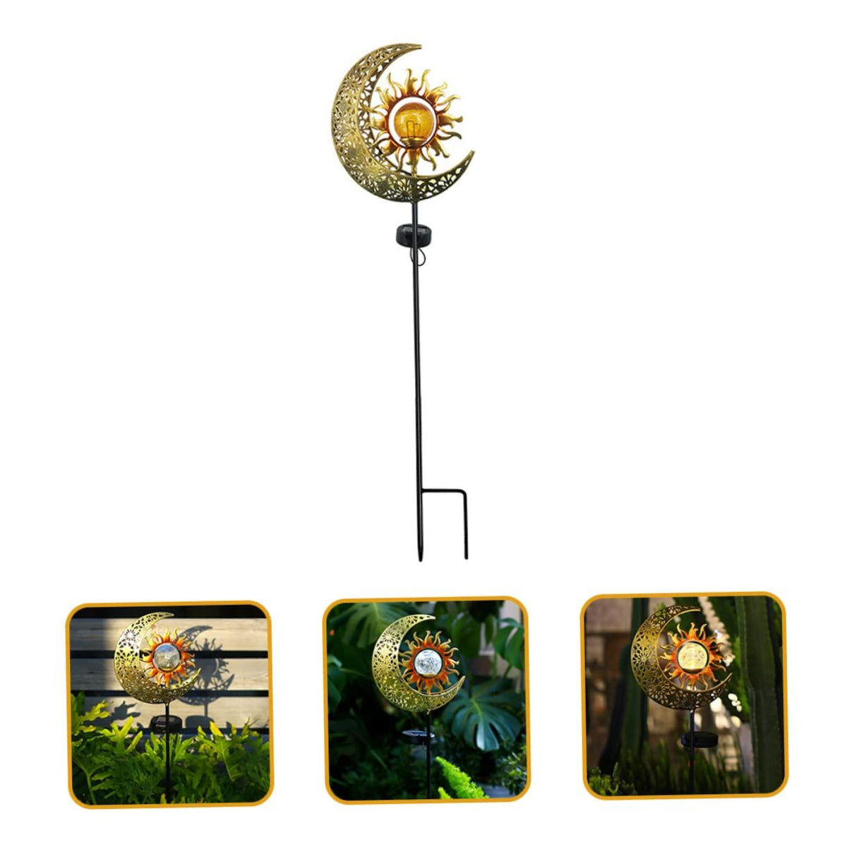 Light Garden Solar Lights Glass Decor Exterior Solar Lights Solar Garden Lights Solar Garden Decor Moon Garden Light Sun Garden