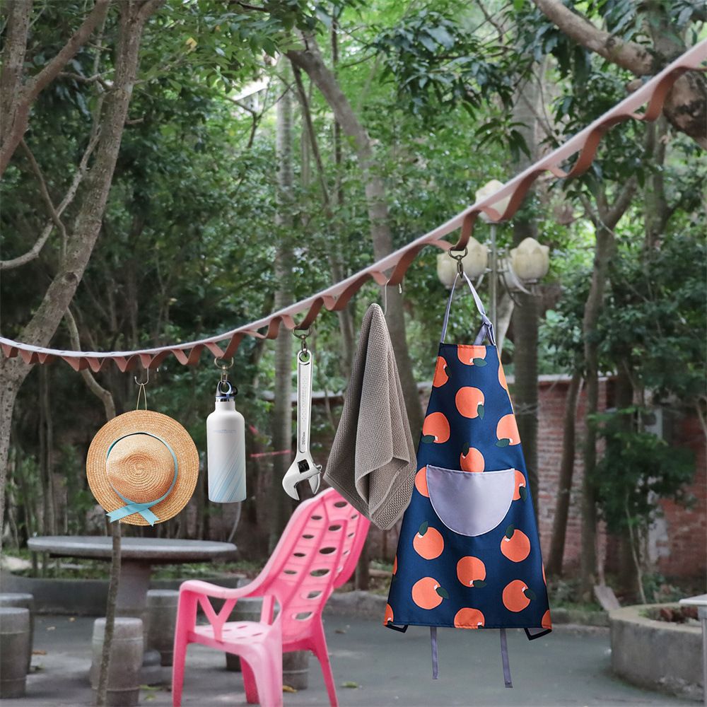 Portable Clothesline with 19 Hole,PU Leather Windproof Travel Clothesline Stretchy Retractable Elastic Laundry Clothes