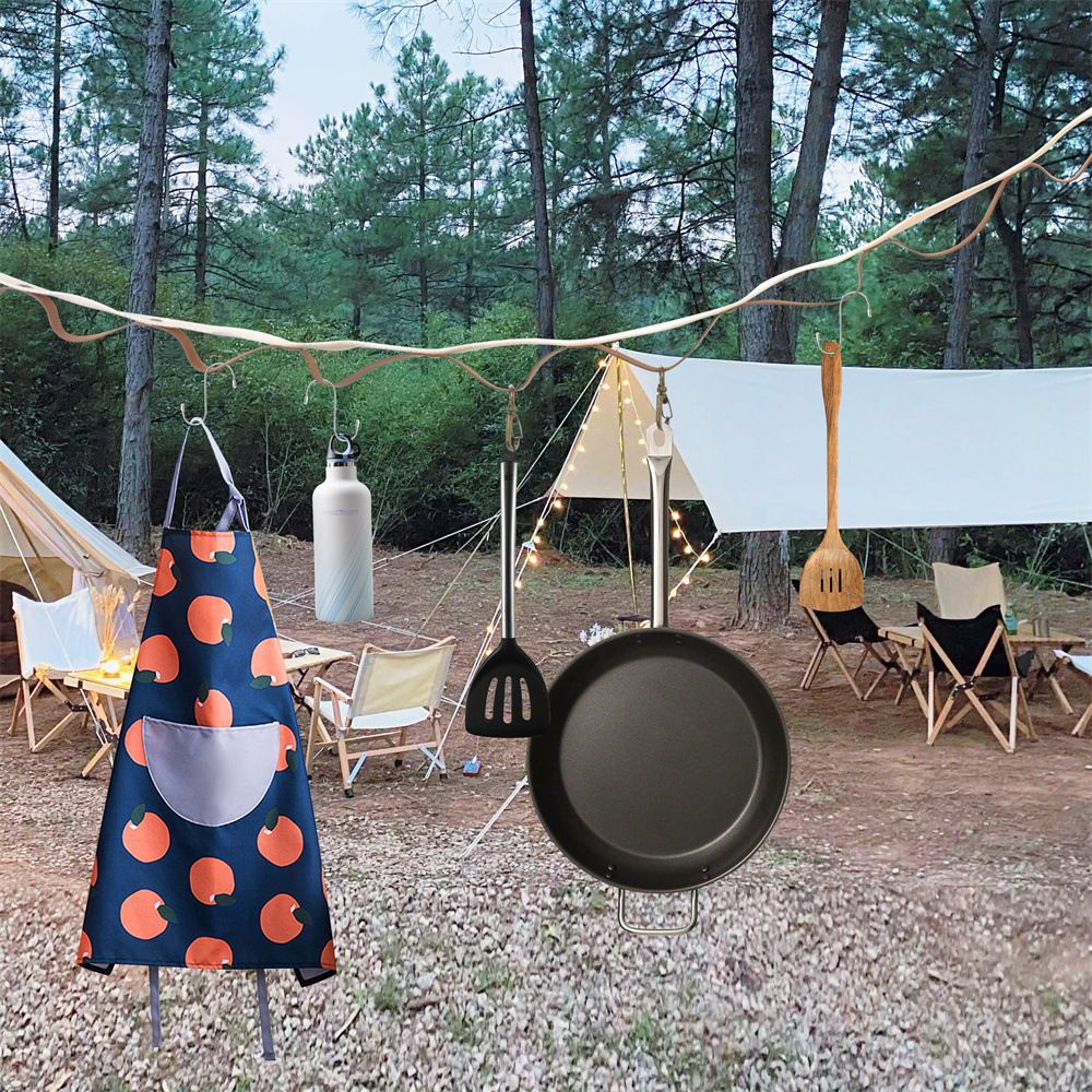 Portable Clothesline with 19 Hole,PU Leather Windproof Travel Clothesline Stretchy Retractable Elastic Laundry Clothes