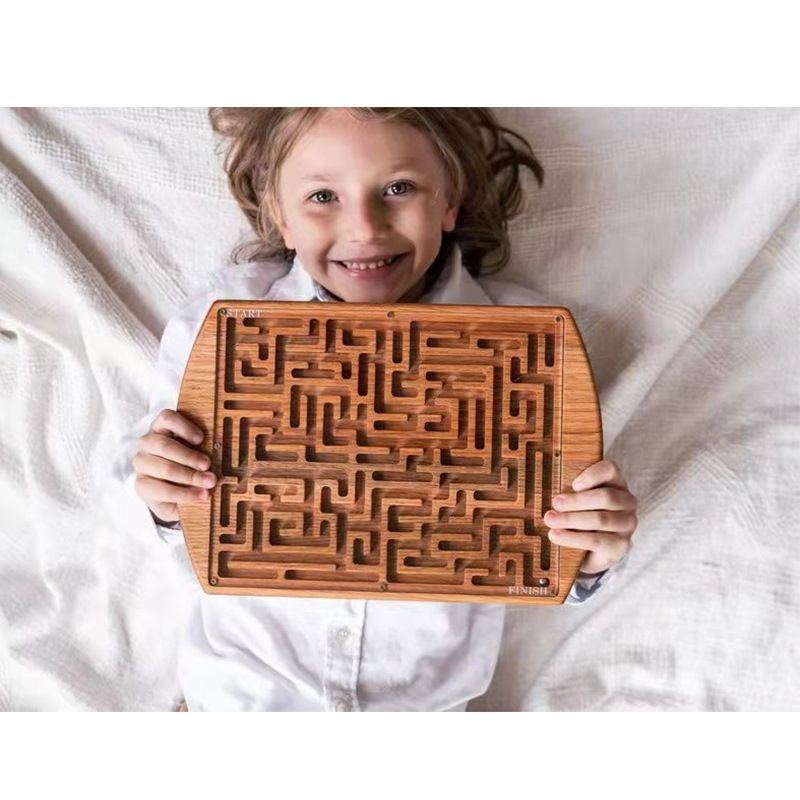 Labyrinth Game Marble Maze with One Steel Marble,Maze Toy for Kids Youngsters Adults,Wooden Puzzle Maze Brain Teaser Games