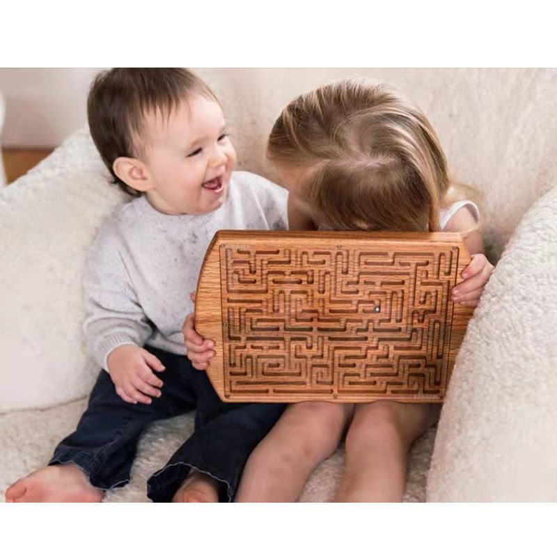 Labyrinth Game Marble Maze with One Steel Marble,Maze Toy for Kids Youngsters Adults,Wooden Puzzle Maze Brain Teaser Games