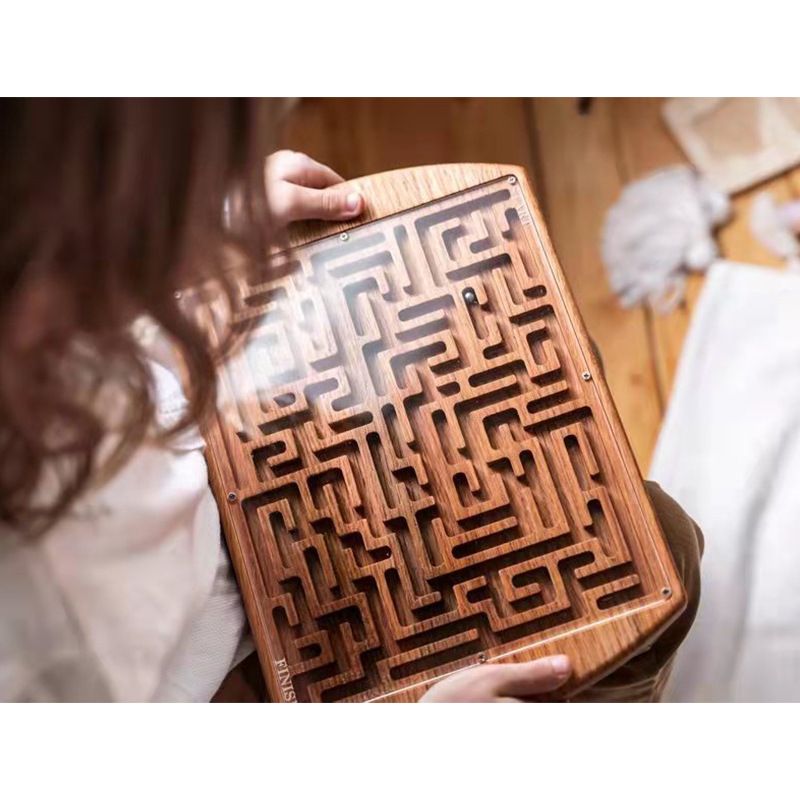 Labyrinth Game Marble Maze with One Steel Marble,Maze Toy for Kids Youngsters Adults,Wooden Puzzle Maze Brain Teaser Games