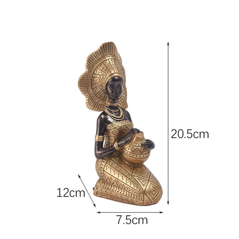 Unique African Lady Statues with Rich Tribal Essence,Sculptures for Home Decor,Weddings and Holidays,Exquisite Handcrafted