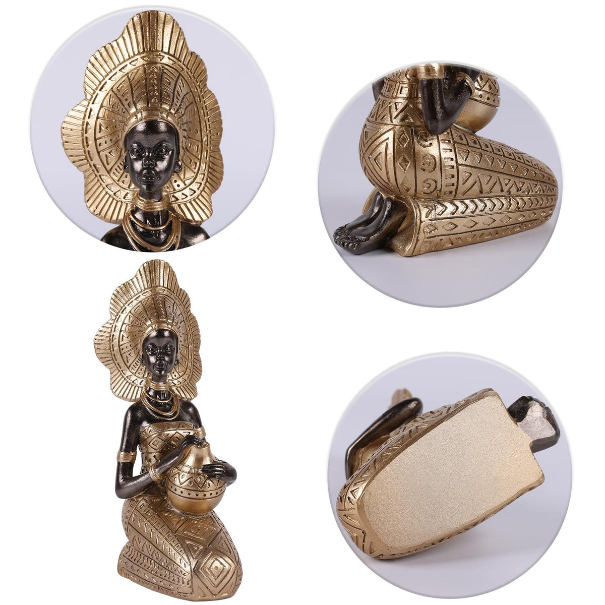 Unique African Lady Statues with Rich Tribal Essence,Sculptures for Home Decor,Weddings and Holidays,Exquisite Handcrafted