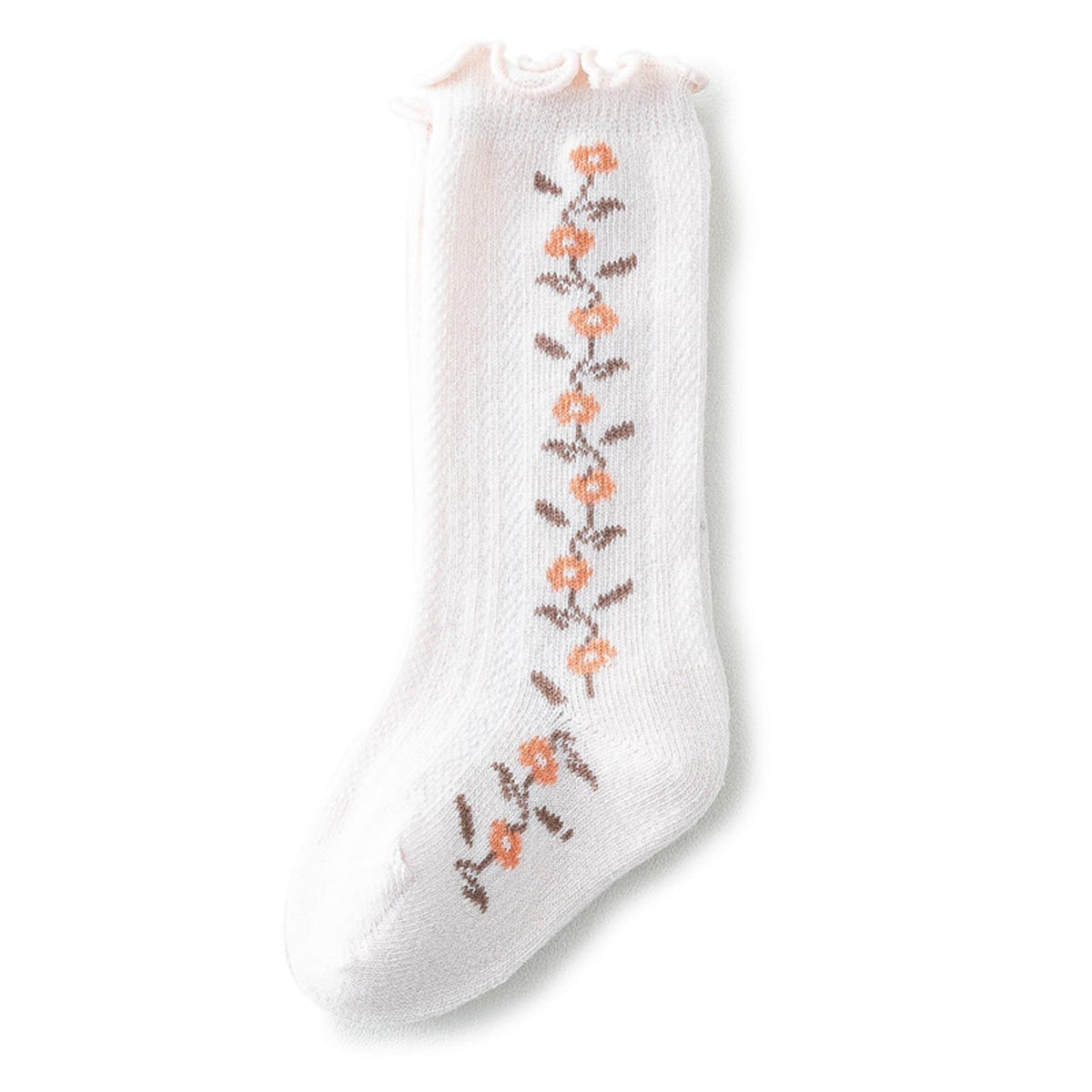 5 pairs Cotton Baby Knee High Socks Girls Boys Newborn Infants Long Socks Ruffled Socks Soft Breathable Knee-High Socks
