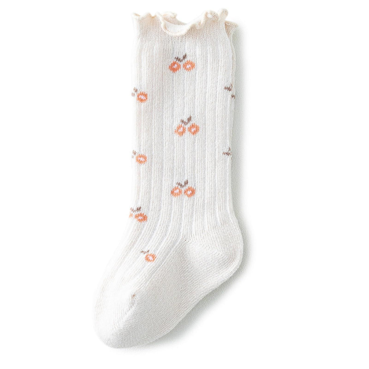 5 pairs Cotton Baby Knee High Socks Girls Boys Newborn Infants Long Socks Ruffled Socks Soft Breathable Knee-High Socks