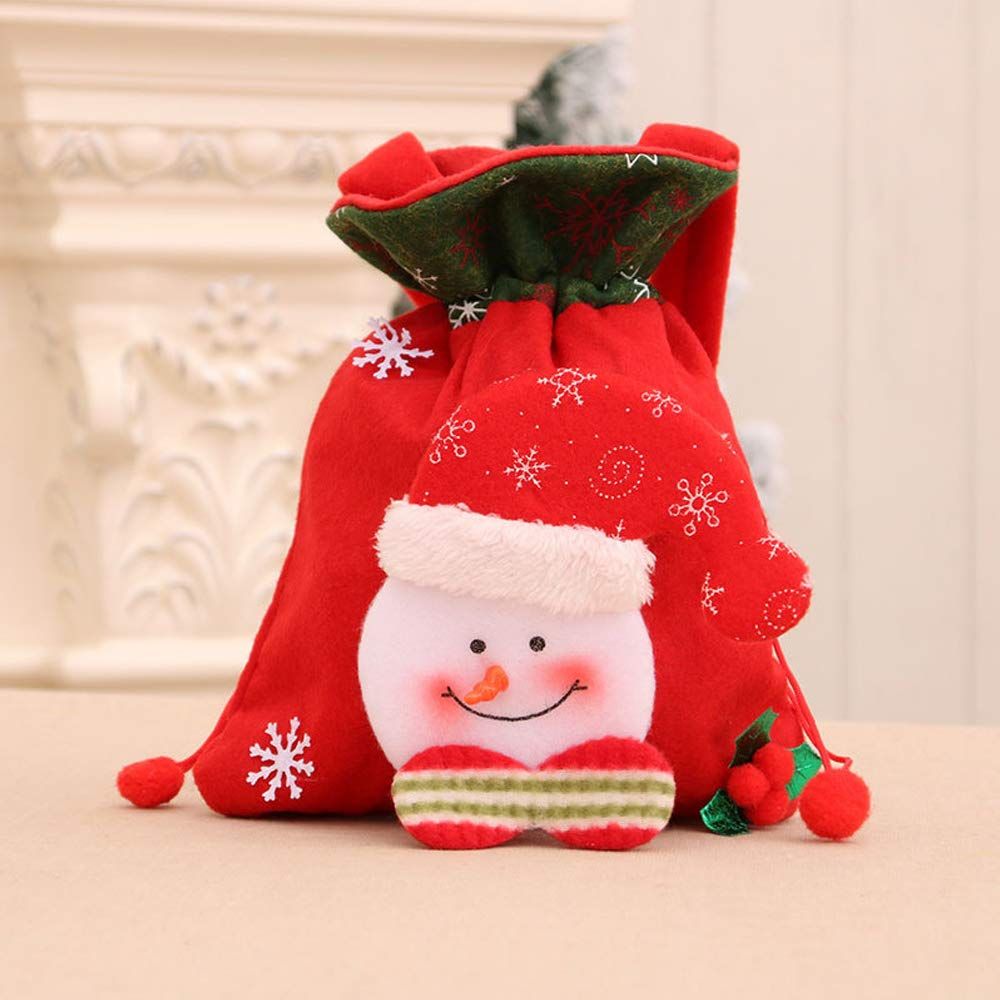 Christmas Gift Bags 4 Pack Christmas Candy Bags 3D Design Xmas Present Bags for Christmas Decorations Christmas Gifts for Kids