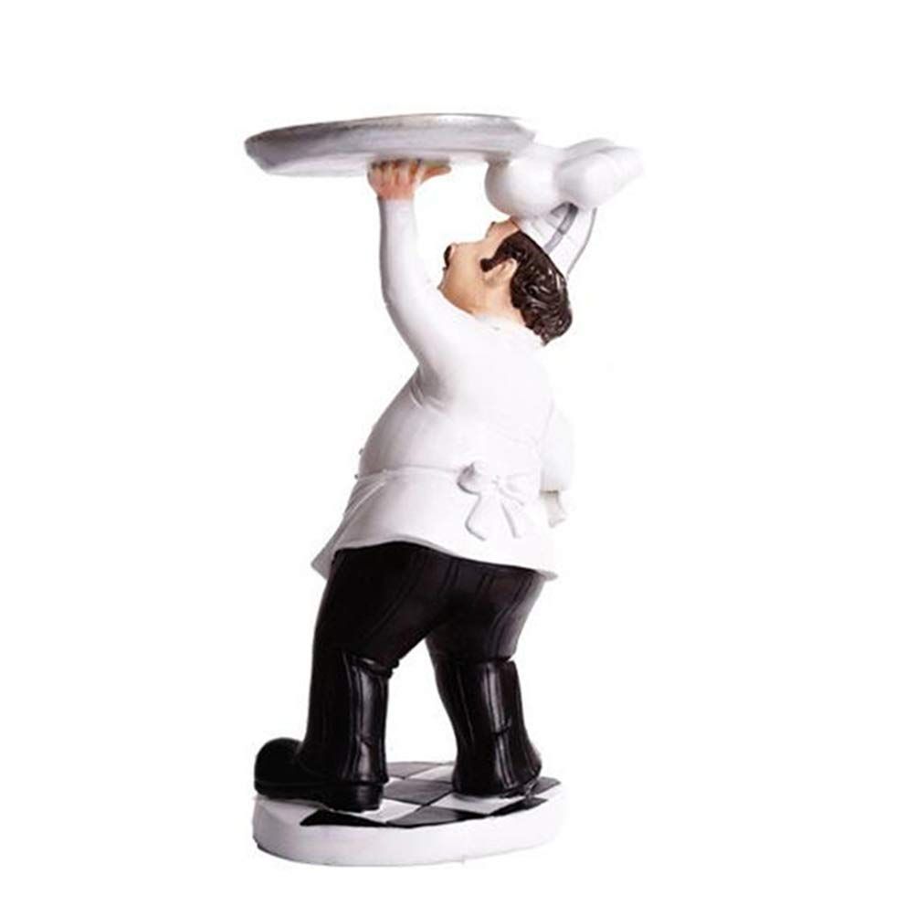 Chef Figurines Chef Statue for Kitchen Counter Top Restaurant Cafe Resin Desktop Decorative Ornaments Christmas White