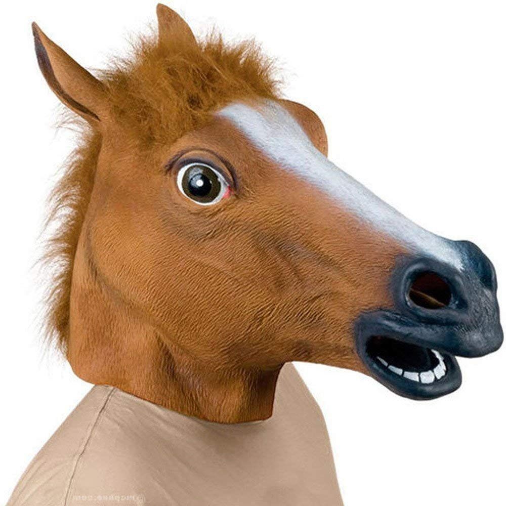 Latex Horse Mask, Halloween Animal Masks Horse Masks Costume Party Mask Adults Perfect for Masquerade Parties, Gifts