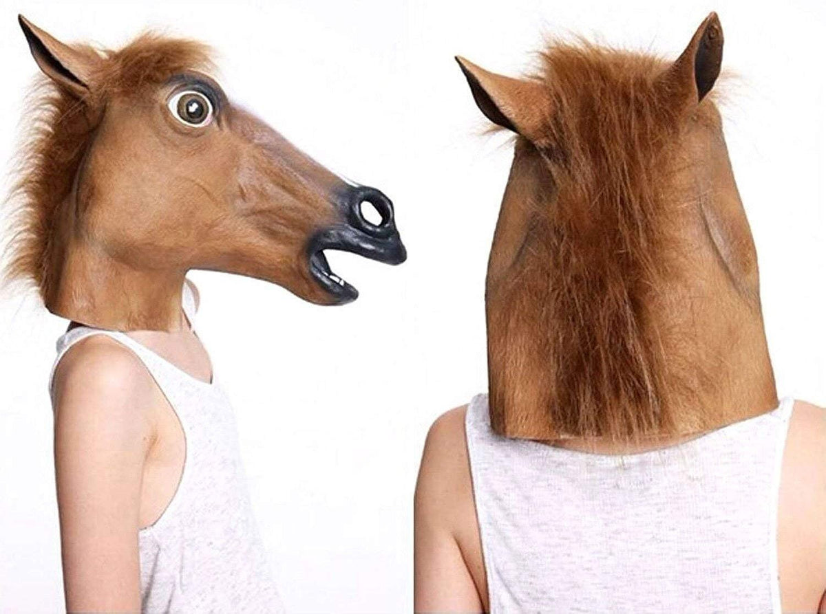 Latex Horse Mask, Halloween Animal Masks Horse Masks Costume Party Mask Adults Perfect for Masquerade Parties, Gifts