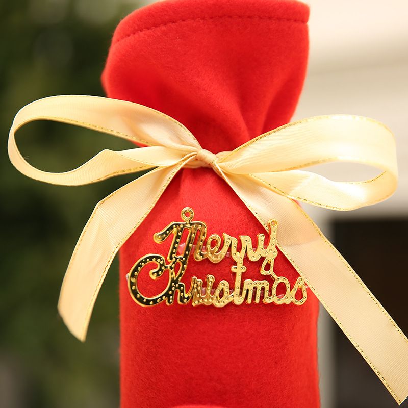 4 PCS Elderly Red Wine Set Christmas Decoration Wine Bottle Set For Christmas Decoration Wine Gift Bag(Red)