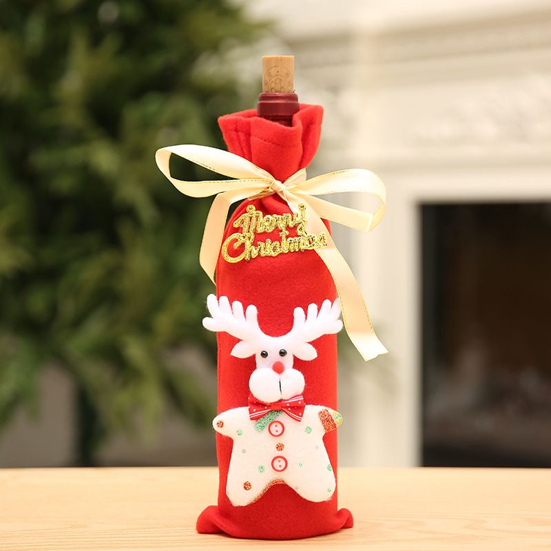 4 PCS Elderly Red Wine Set Christmas Decoration Wine Bottle Set For Christmas Decoration Wine Gift Bag(Red)