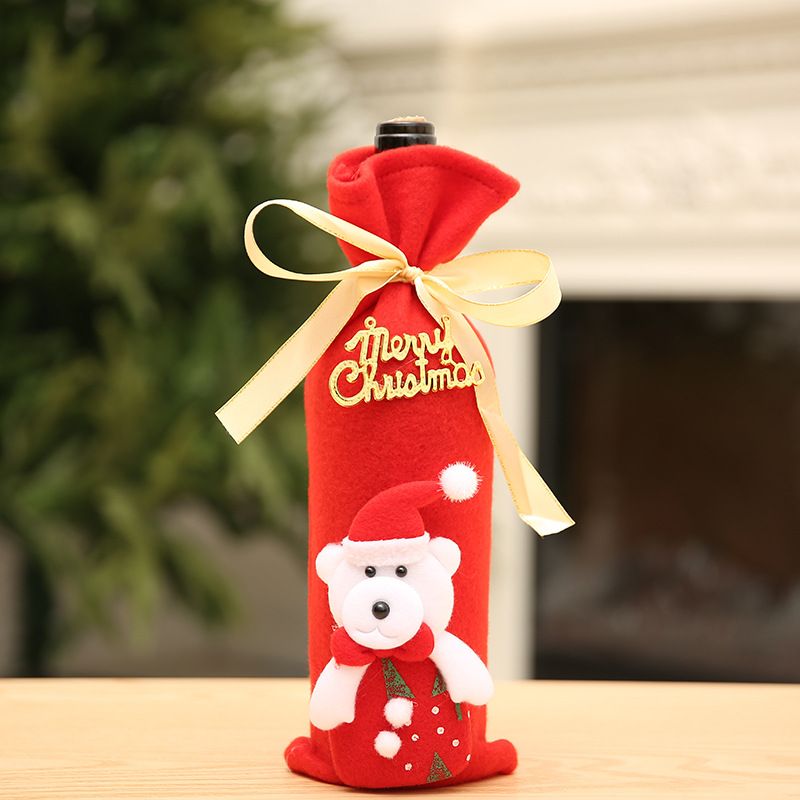 4 PCS Elderly Red Wine Set Christmas Decoration Wine Bottle Set For Christmas Decoration Wine Gift Bag(Red)