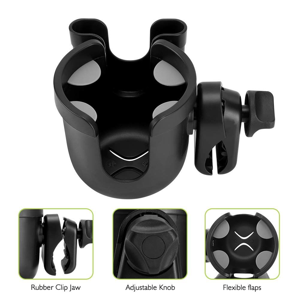 Stroller Cup Holder with Phone Holder, Bike Cup Holder,  2-in-1 Cup Phone Holder for Stroller, Bike, Wheelchair, Walker, Scooter