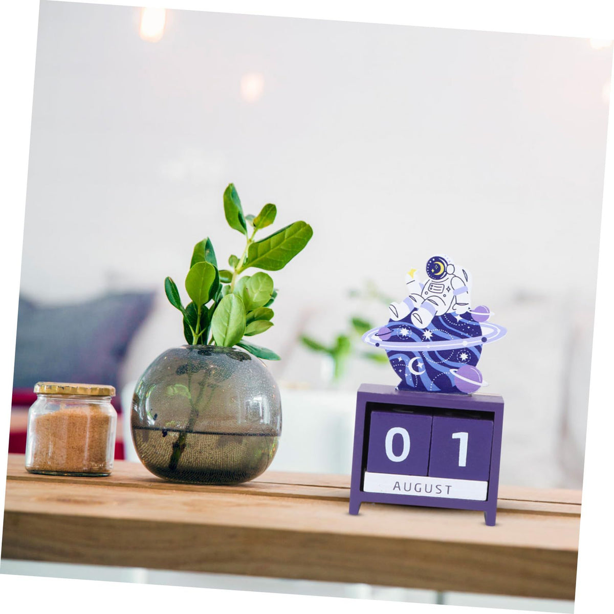 2 Pcs Wooden Calendar Desktop Block Wood Calendar Yule Gifts Tabletop Wooden Advent Calendar Desktop Perpetual Calendar