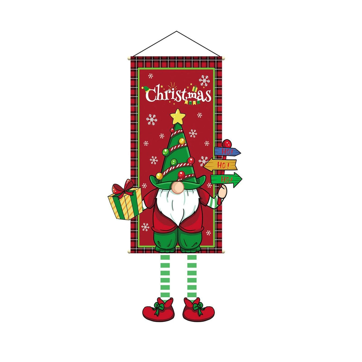 Merry Christmas Porch Sign, Santa Claus Porch Sign Door Banner for Winter Xmas Christmas Holiday New Year Party Supplies