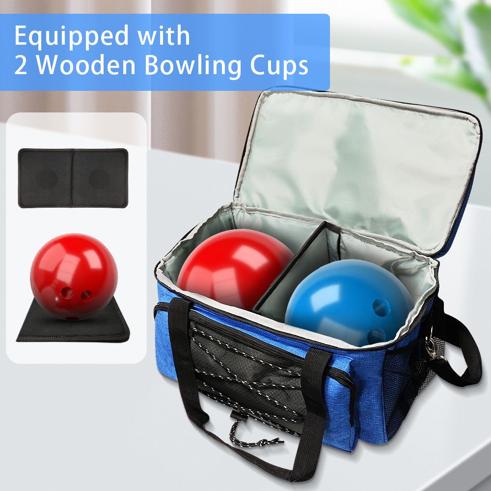 Bag Bowling Tote Bag Holder with Padded Compartments Extra Space for 1 Single Pair of Bowling Durable Easy Install Easy to Use
