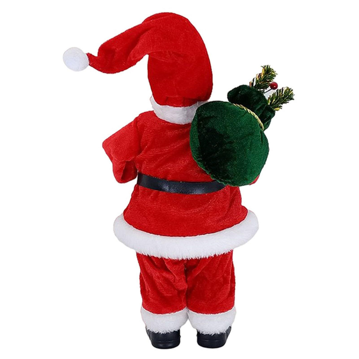 12inch Santa Figurines Doll Christmas Sitting Santa Claus Decoration for Room Fireplace Tabletop Centerpieces (red Lantern)