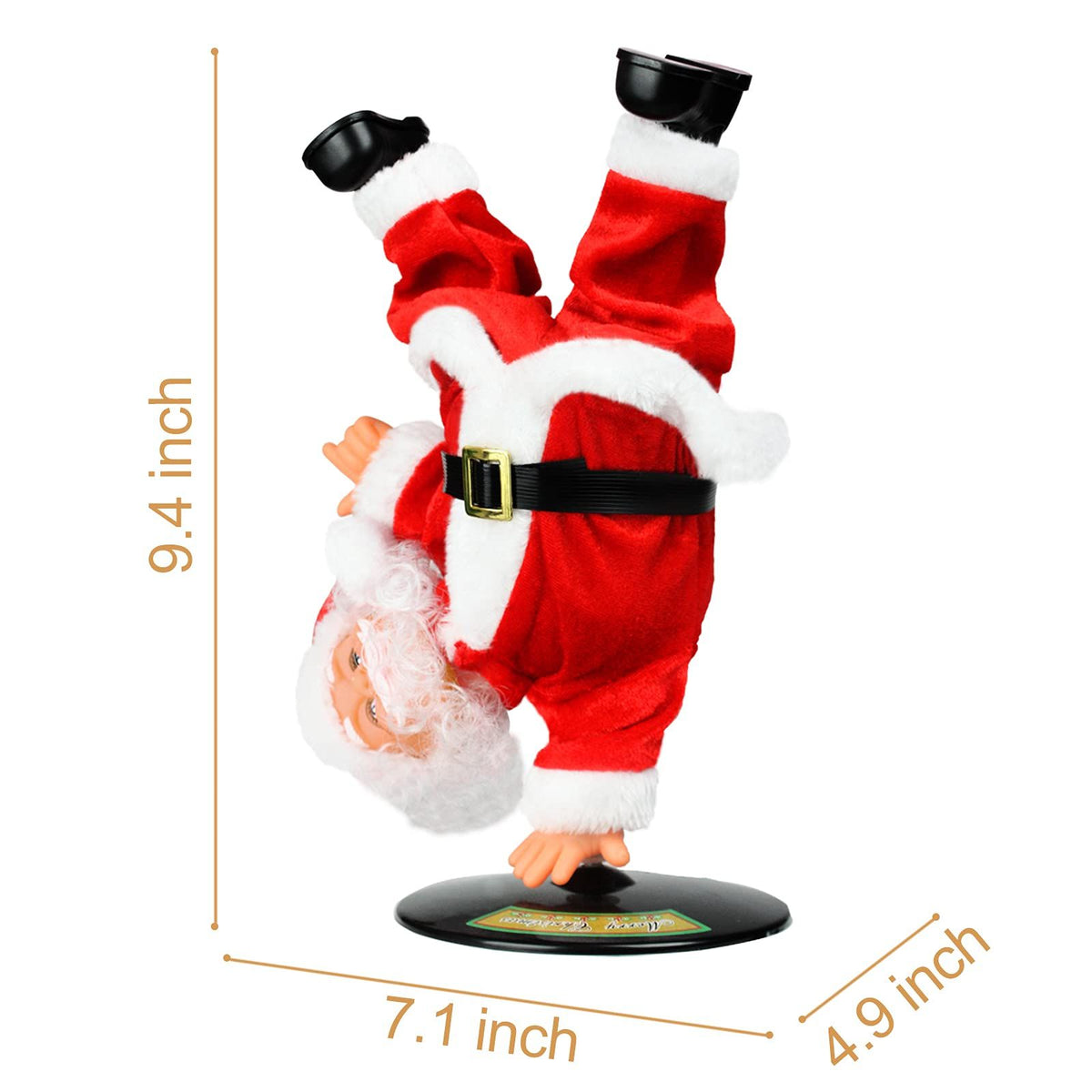 Singing Dancing Santa Claus, Christmas Inverted Rotating Santa Claus Musical Dolls Electric Plush Toy Ornaments Xmas for Kids