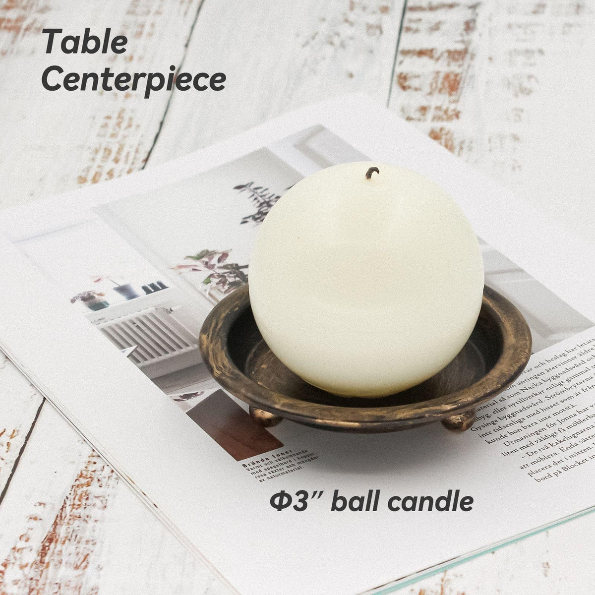 Matte Black Iron Candle Plate, Set of 2, Metal Style Candle Holder for Pillar/Scented/Flameless/Ball Candles, Decorative Candle