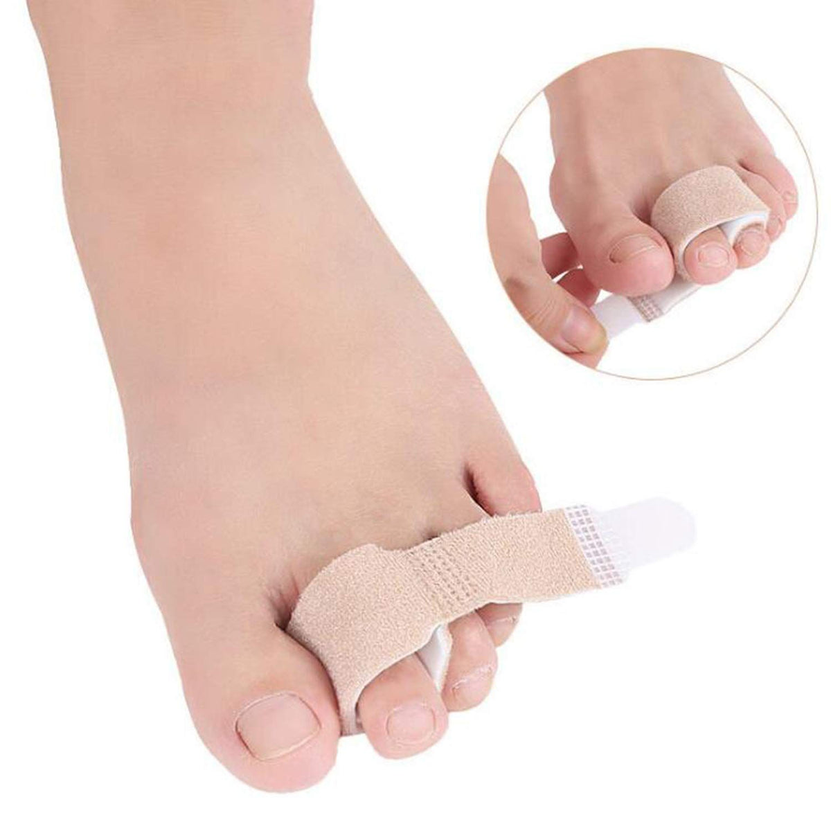 6 Pack Fabric Hammer Toe Correctors, Hammertoe Straightener, Reusable Toe Buddy Wrap Protective Broken Toe Wraps