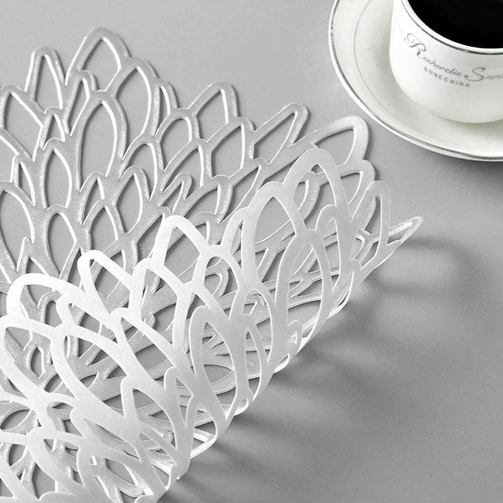 Placemats 15 inch Pressed Vinyl Round Table Mates for Dining Table , Washable and Wipeable Kitchen Place Mat
