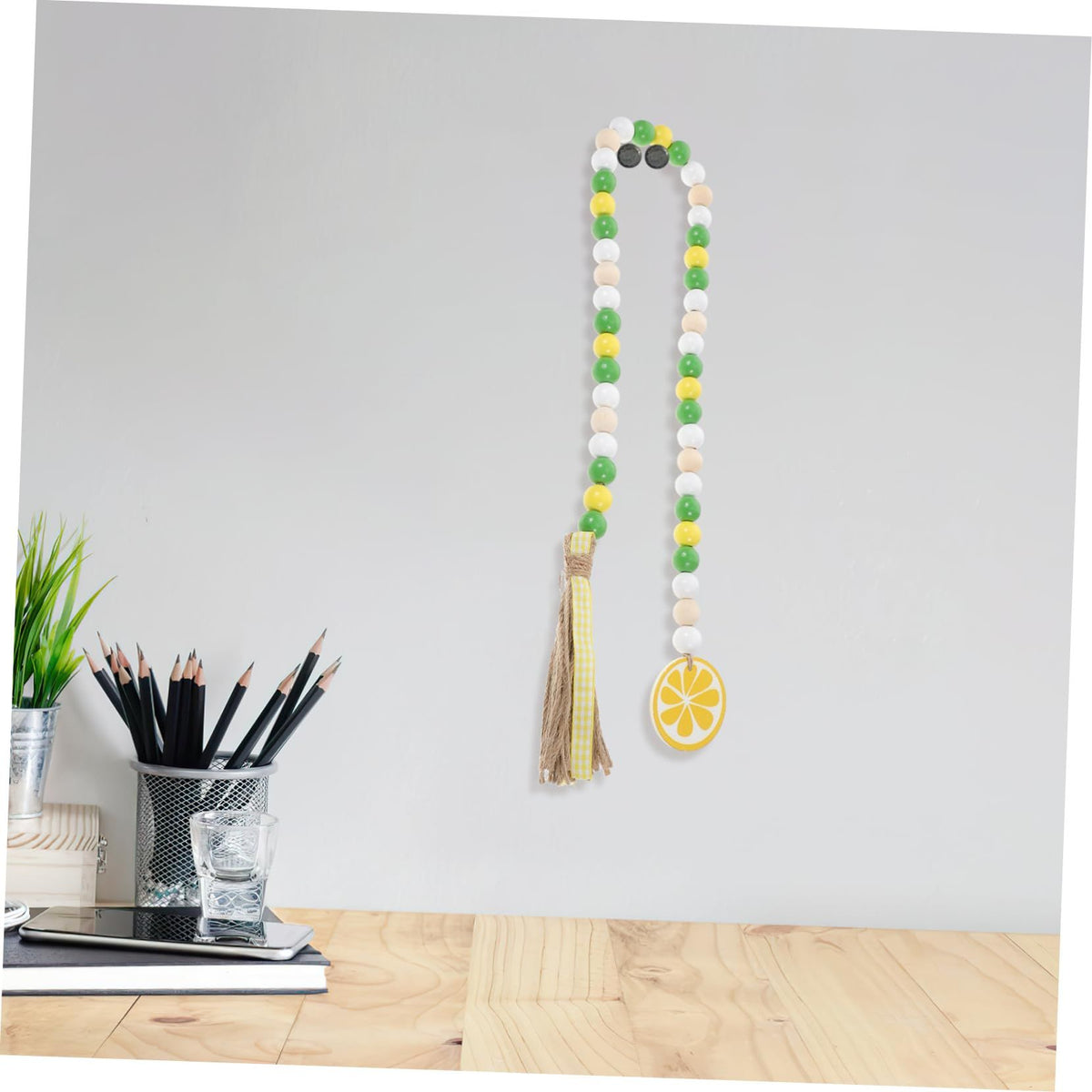 Lemon Tassel Beads Christmas Wreath Boho Curtains Wedding Vase Ornament Natural Curtains Hawaiian Wood Bead Garland