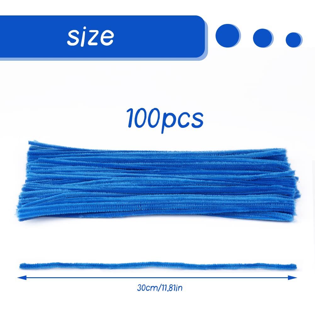 200PCS Pipe Cleaners, Light Blue Pipe Cleaners Chenille Stem, Pipe Cleaners Craft Supplies for DIY Arts Crafts Project