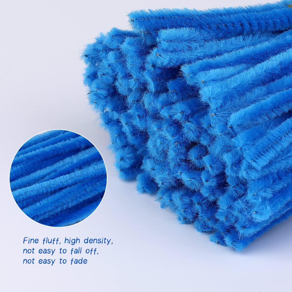 200PCS Pipe Cleaners, Light Blue Pipe Cleaners Chenille Stem, Pipe Cleaners Craft Supplies for DIY Arts Crafts Project
