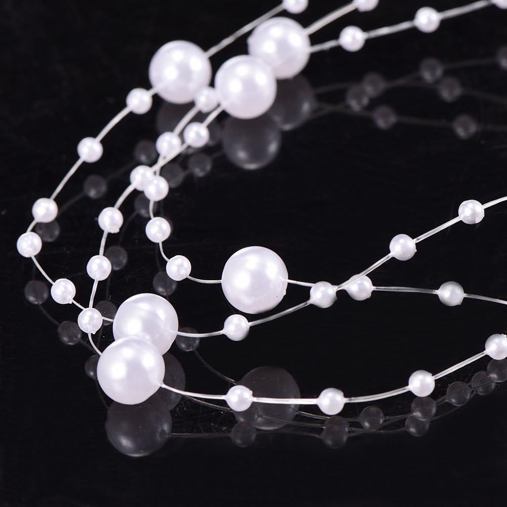 16.5 Ft Christmas Beads Decoration Pearl Strands Chain for Christmas Tree Decoration Indoor Outdoor Home Mantle Fireplace Holiday