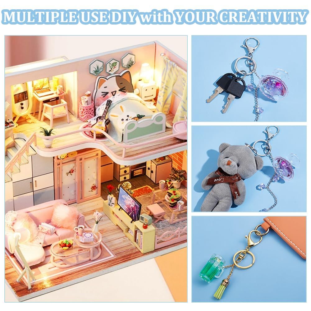 24pcs Mini Cups Keychain Kit Miniature Simulation Plastic Resin Cup Dollhouse Miniature Tableware Pendant Charm for DIY Keychain
