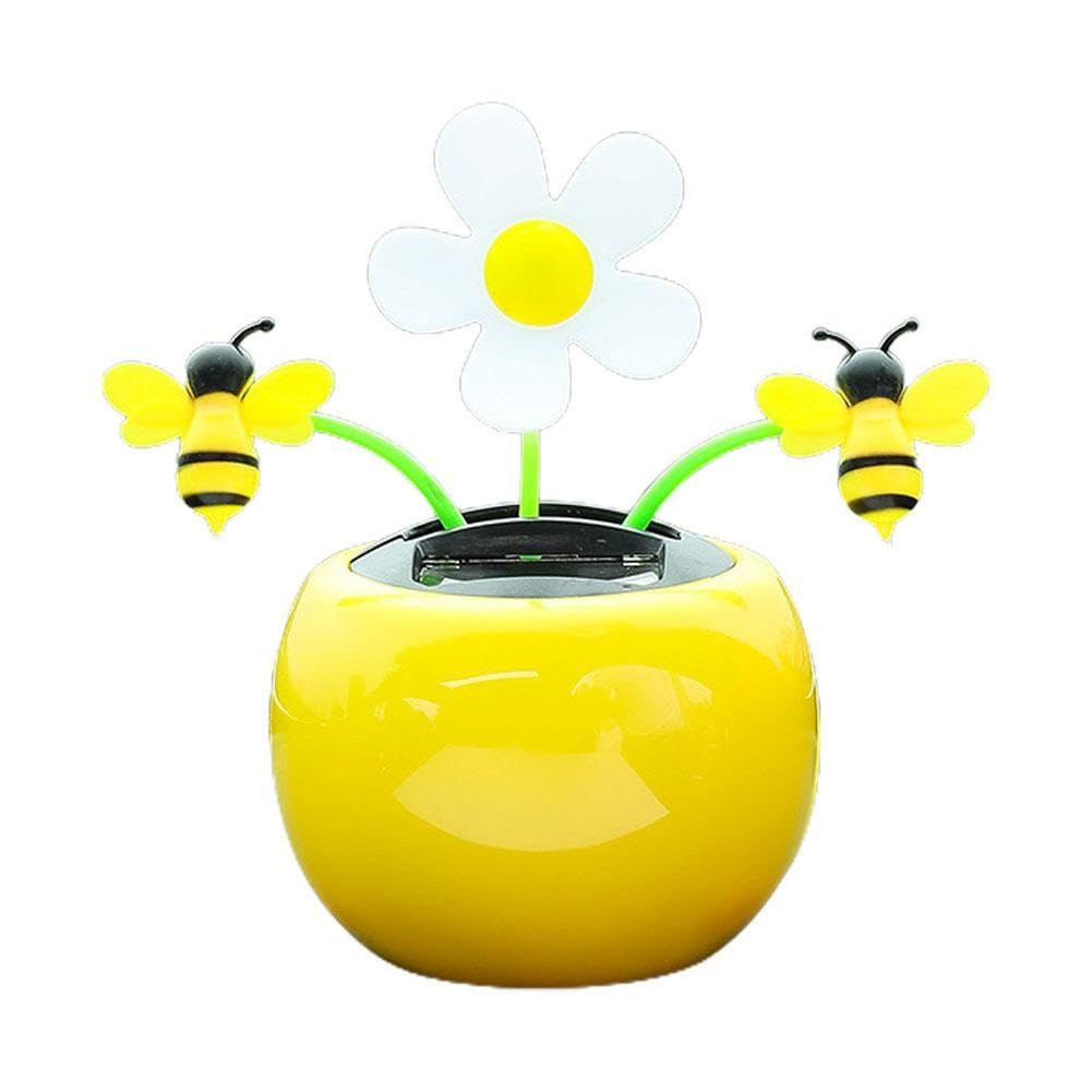 Apple Blossom Solar Dancing Flower Sunflower Toys，Car Swinging Dancing Toy Car Windowsill Decoration Honey Bee Swing Toys