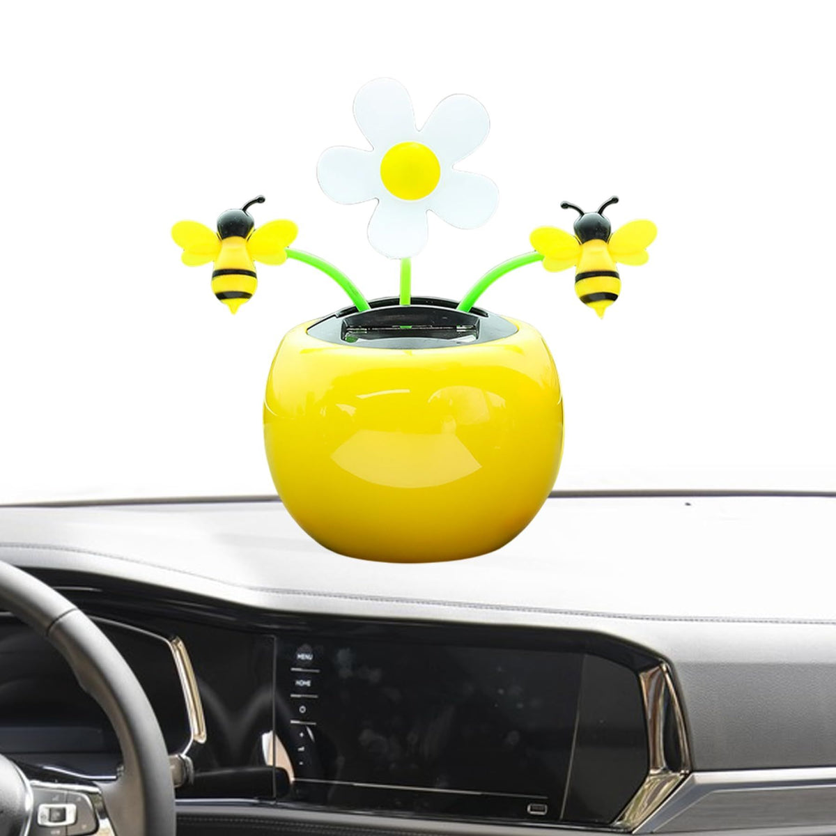 Apple Blossom Solar Dancing Flower Sunflower Toys，Car Swinging Dancing Toy Car Windowsill Decoration Honey Bee Swing Toys