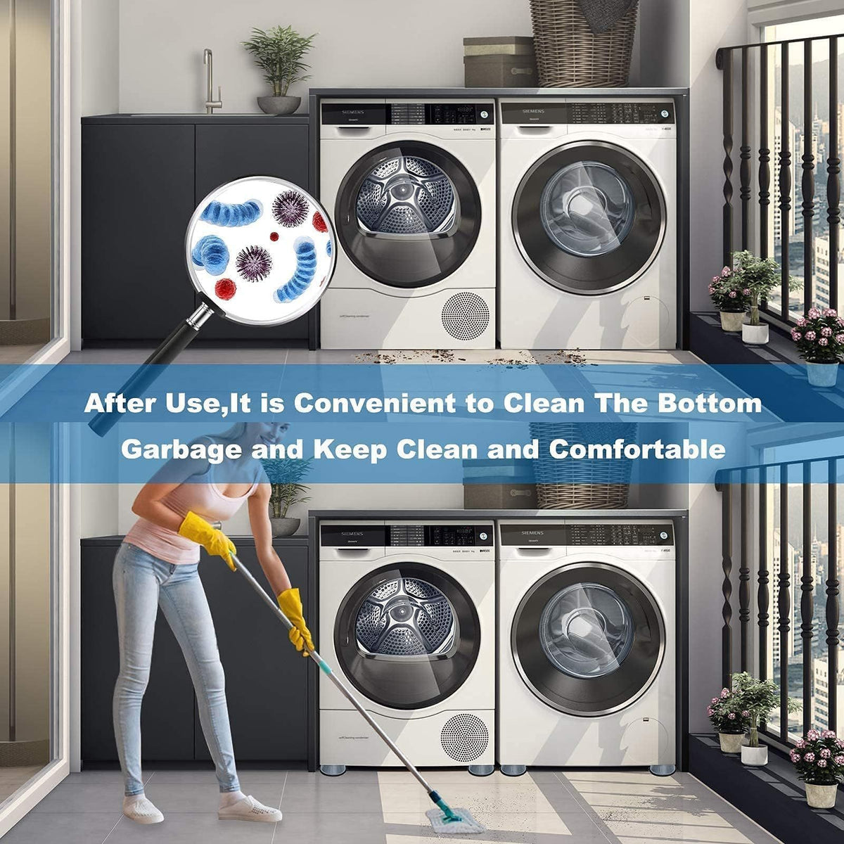 4pcs Universal washing machine foot pad, anti slip, shockproof, noise reducing, moisture-proof, foot pad, furniture, refrigerator