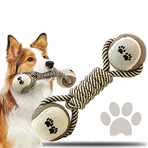 Durable Dog CHEW Toy for Medium to Large Dogs, Interactive Dumbbell Shaped Knot Rope Combination, Aggressive Dog Rope Toy