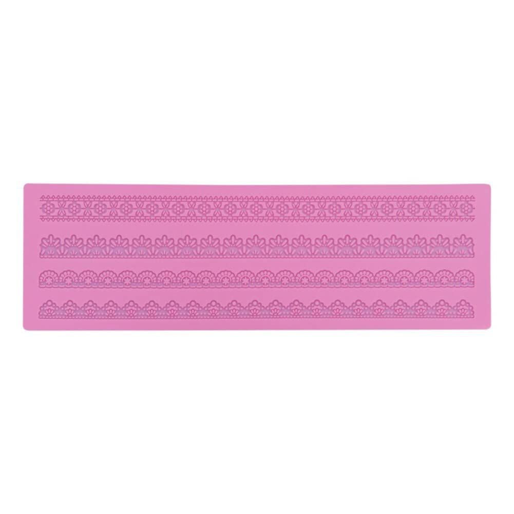 Flower print lace mold, border lace pad, wedding cake decoration tool, reusable paper cupcake pad, silicone mold