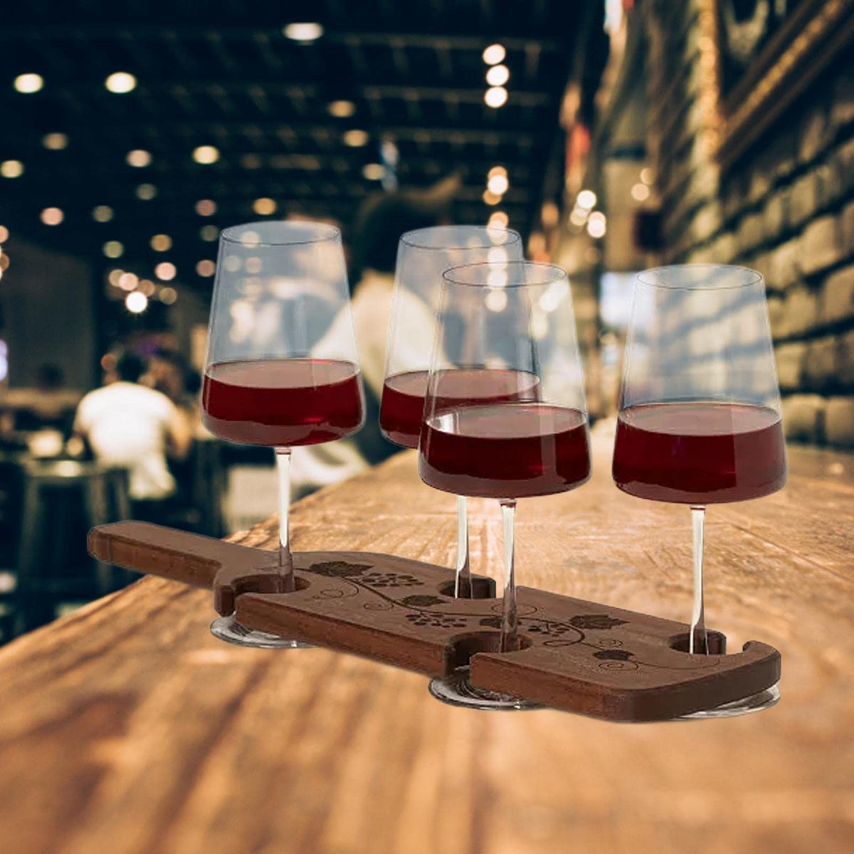 Red wine glass cup tea saucer | Glass product holder service tray, wine tasting rack for home, kitchen, restaurant, bar display