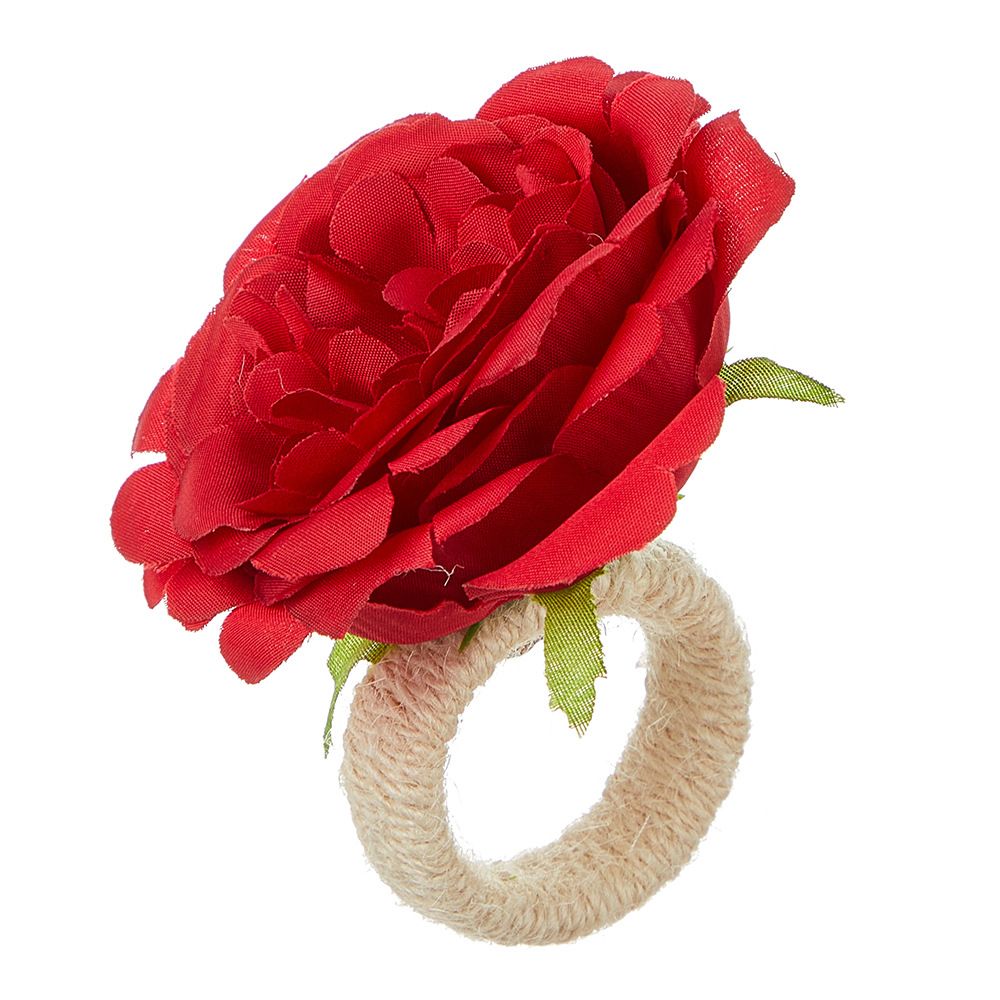 5pcs Rose Napkin Rings Napkin Holder Wedding Decor Red Napkin Rings Valentine Ribbon for Wrapping Flower Tissue Rings