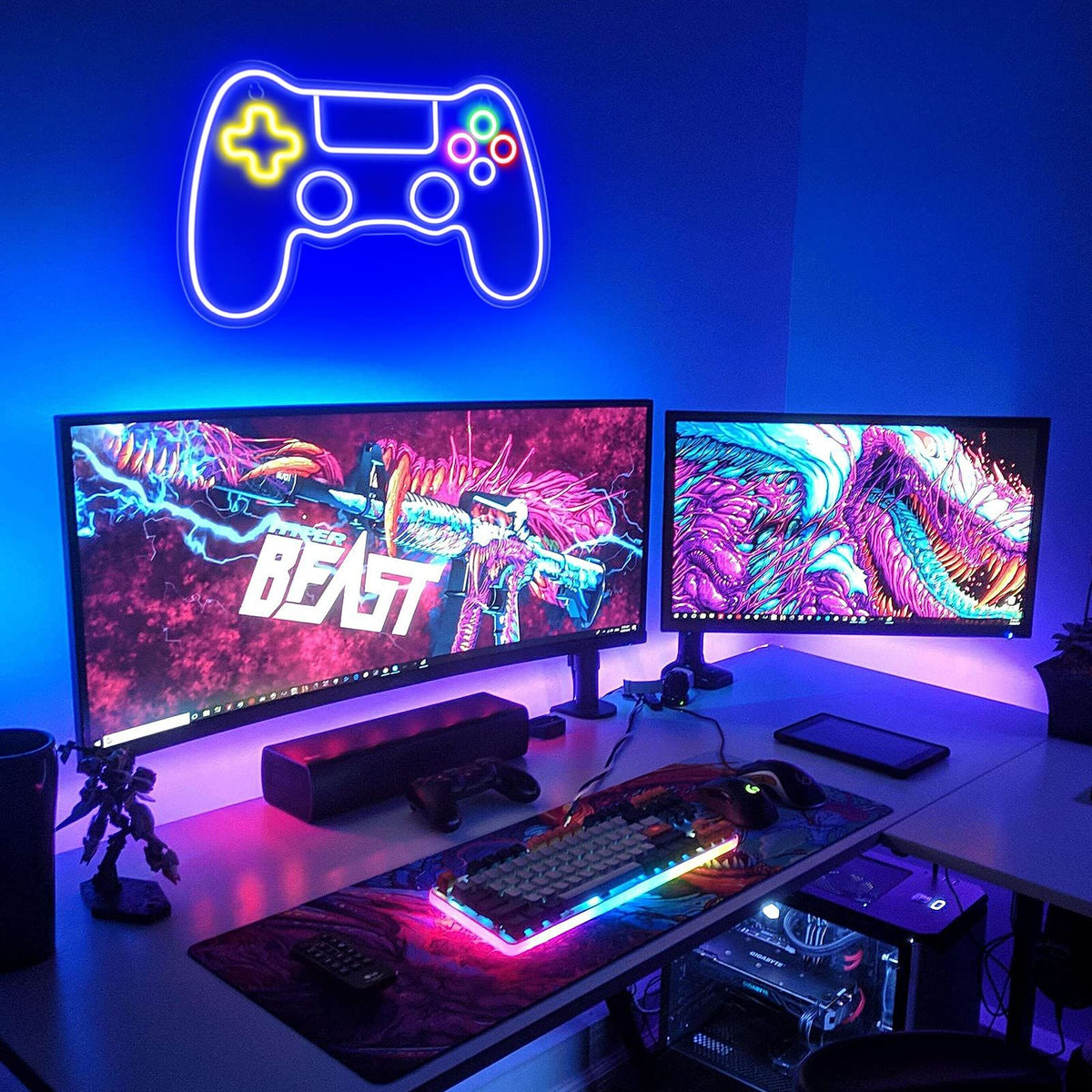 Game Controller Neon Sign for Gamer Room Decor - Gaming Neon Sign for Teen Boy Room Decor 41x27cm Wall decoration