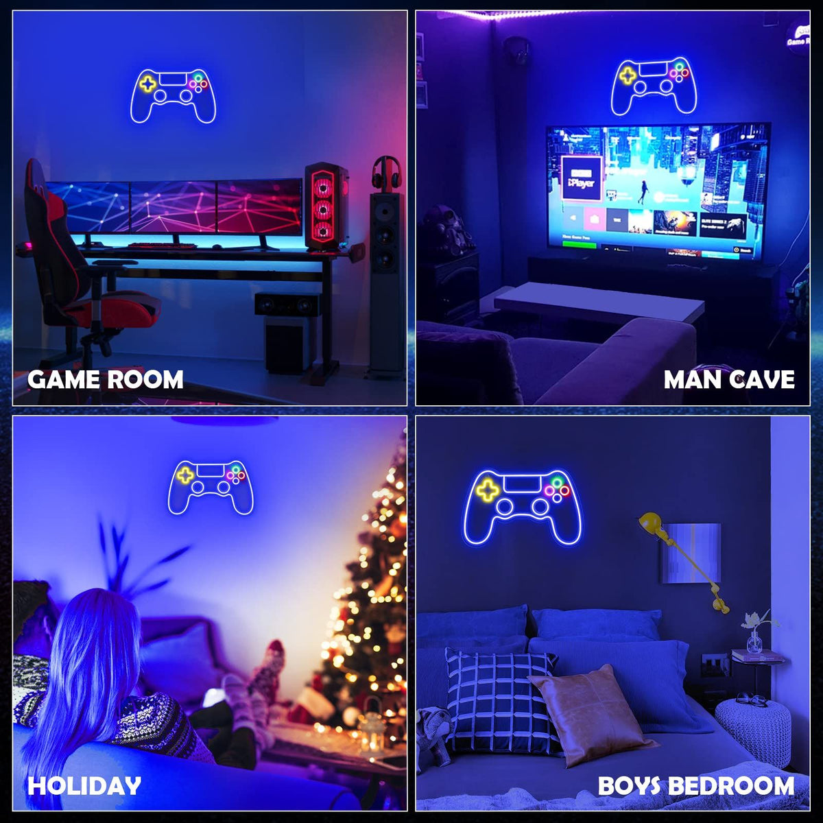 Game Controller Neon Sign for Gamer Room Decor - Gaming Neon Sign for Teen Boy Room Decor 41x27cm Wall decoration