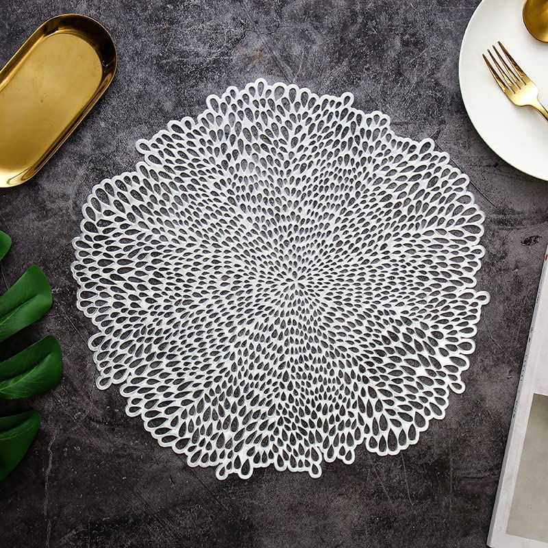 2pcs Kitchen and dining table mats, special occasions, weddings, daily, holiday table decorations, circular placemats