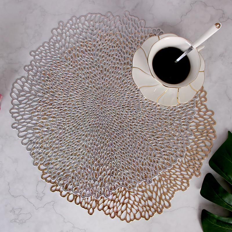 2pcs Kitchen and dining table mats, special occasions, weddings, daily, holiday table decorations, circular placemats