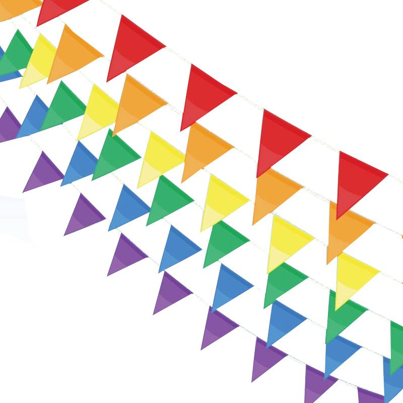 Flags Colorful Pennant Banner Flags Multicolor Bunting String Triangle Flags, Garland for Grand Opening Carnival