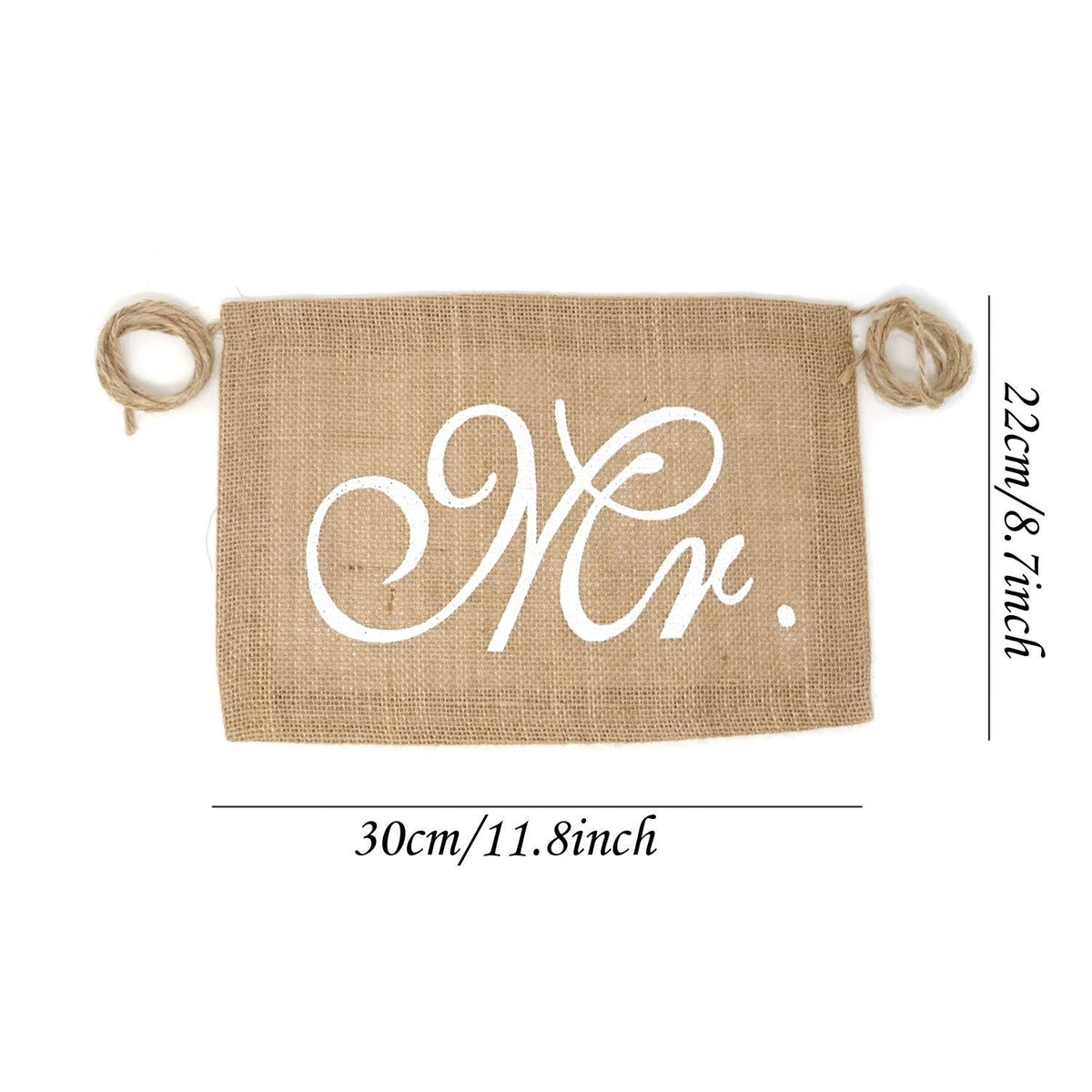 Chair Burlap Chair Banner Bride & Groom Chair Signs for Vintage Rustic Wedding Decorations, Engagement Party Supplies