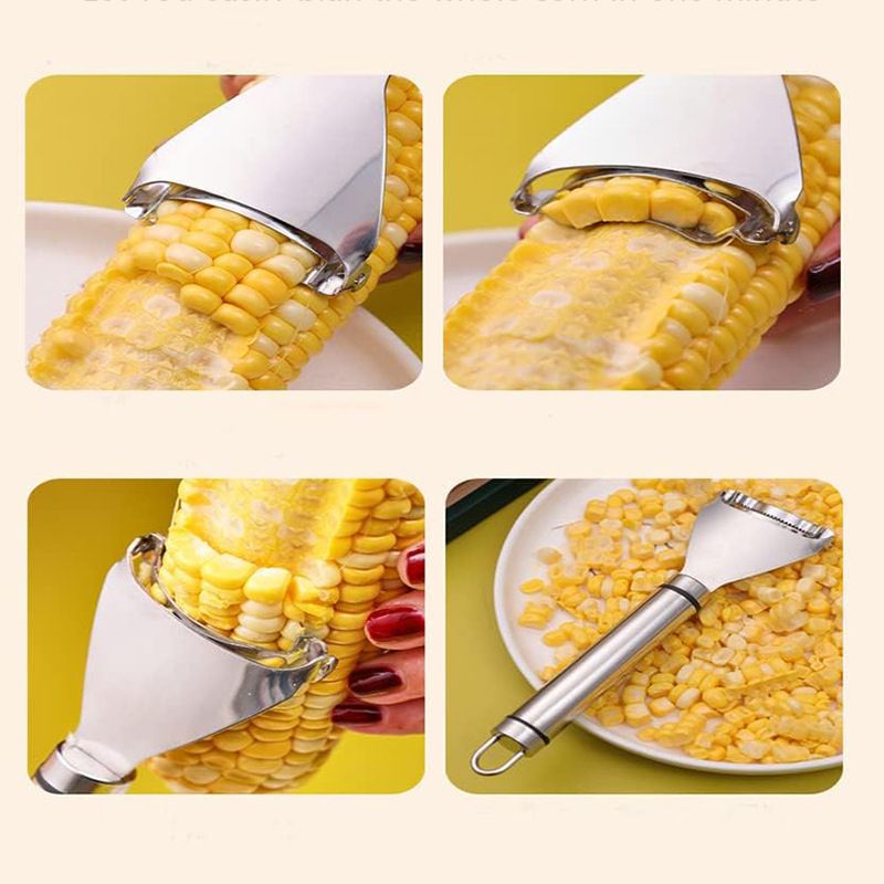 Corn Peeler Stainless Stee Corn Cob Stripper Tool Corn Thresher from the Cob, Removes Corn Kernels From Corn Cobs In Seconds
