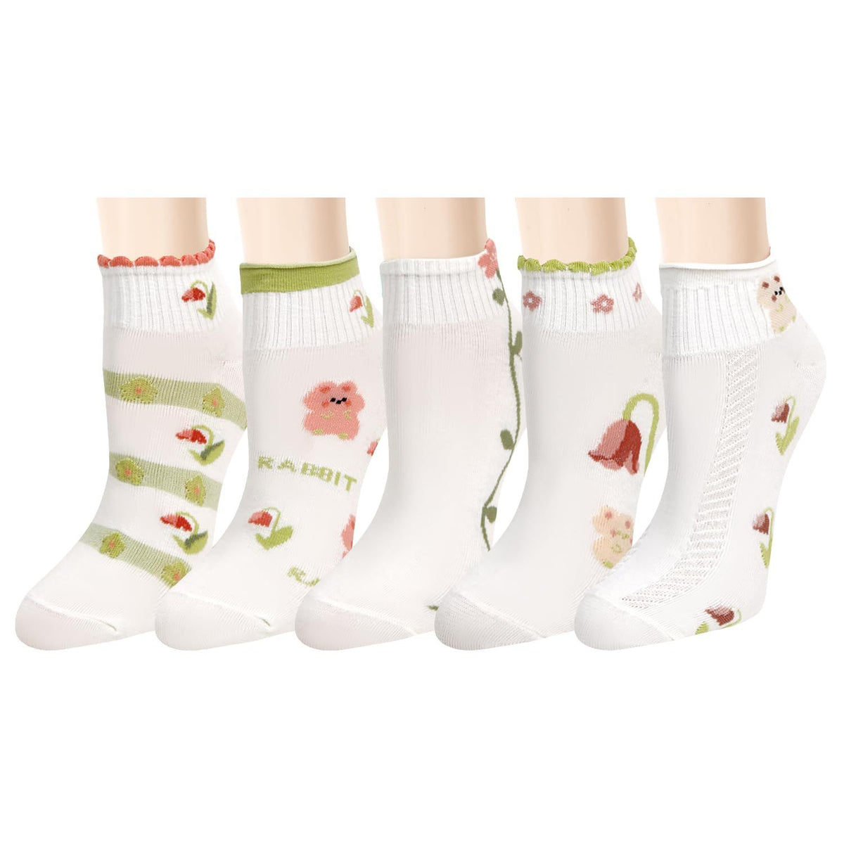 5pcs Women Fun Animal No Show Socks Non Slip Girls Cute Cat Short Socks Novelty Colorful Patterned Low Cut Socks Mom Gifts