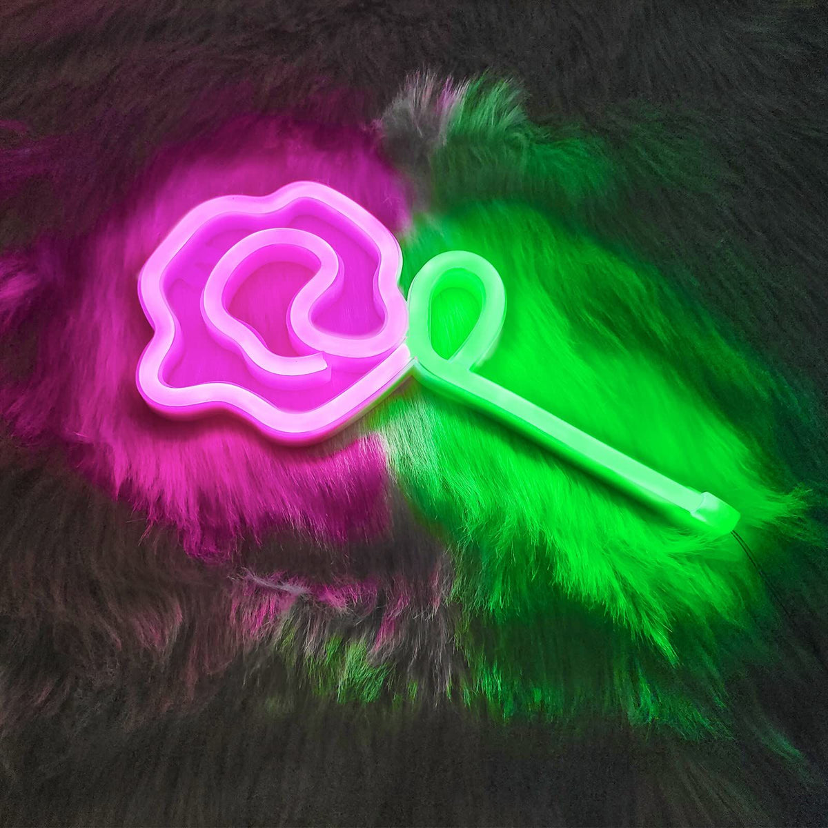 Neon Pink Rose Flower Neon sign USB/Battery Powered Night Sign LED Wall Sign Wall Art For Night Lamps Light Up Signs