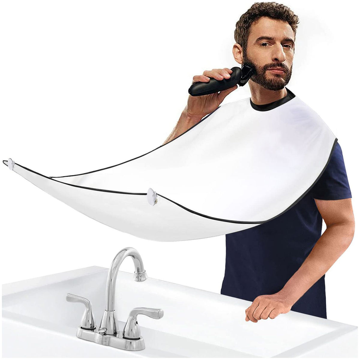 Mens Beard Hair Catcher for Shaving and Trimming, Non-Stick Beard Shave Cape, Grooming Accessories Tools & Gifts for Husband or Dad