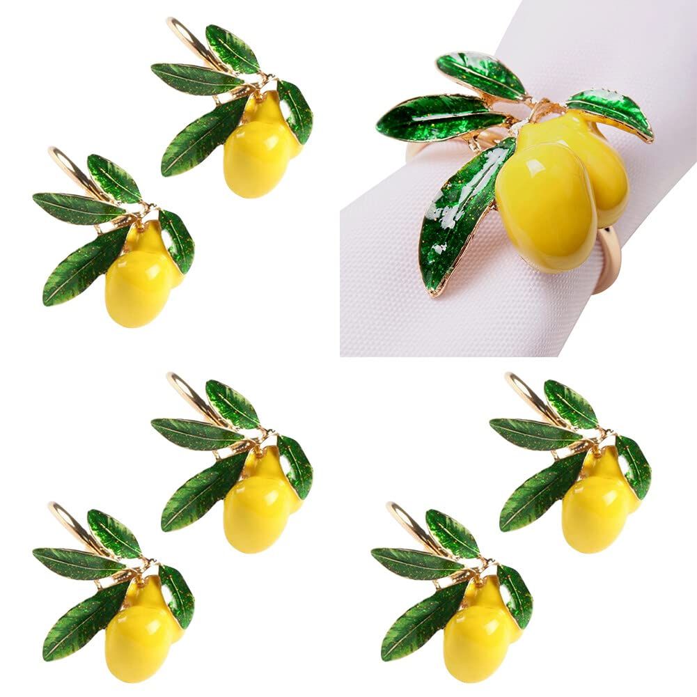 6pc Lemon Napkin Rings Napkin Holder Creative Fruits Napkin Rings Buckles Farmhouse Napkin Rings Table Decor
