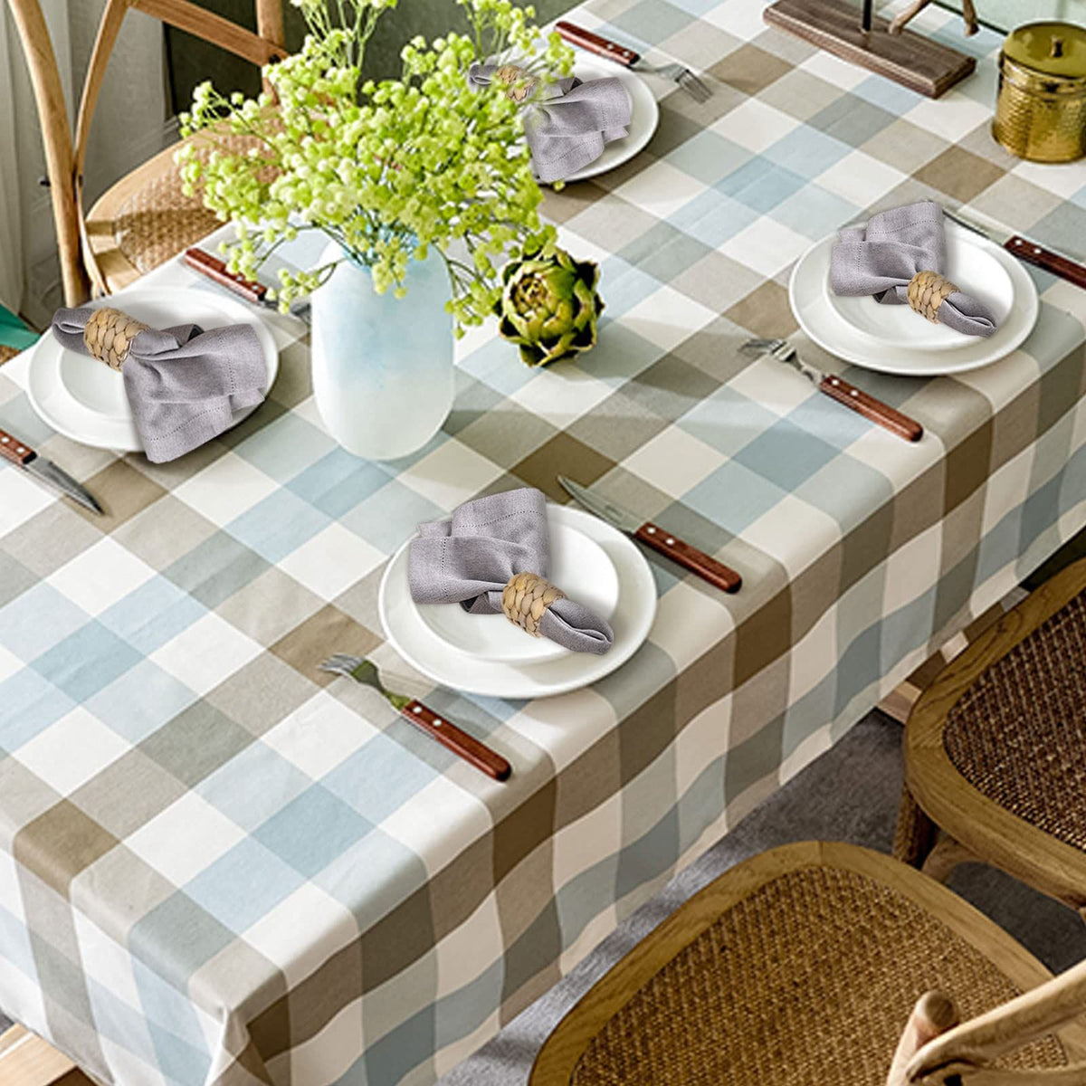 Farmhouse Napkin Rings, Hand-Woven Napkin Rings for Table Decor, Fall Rustic Napkin Rings, Napkin Holder Buckles
